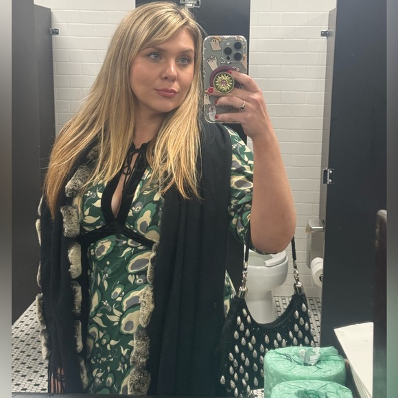 Rixo Petra midi dress green & black L / 10 - Picture 8 of 12